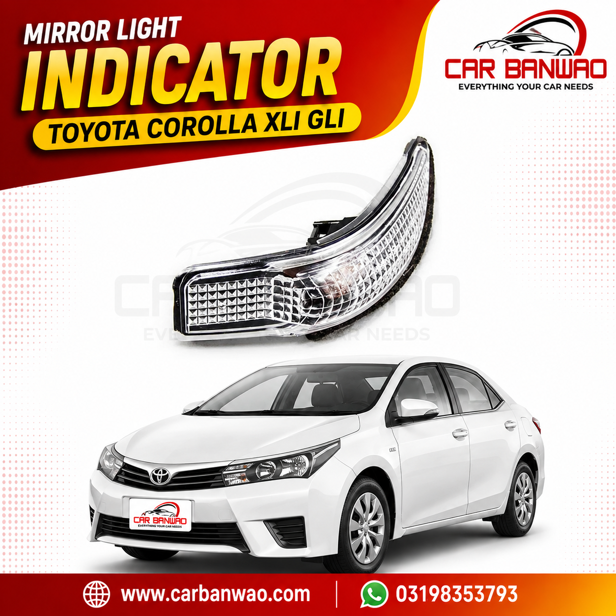 Side Mirror Light Toyota Corolla XLI GLI